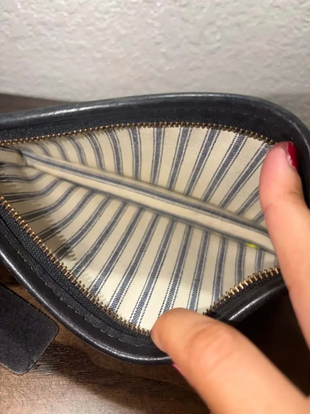 Vintage Coach Black Leather Cosmetic Case Clutch Pouch